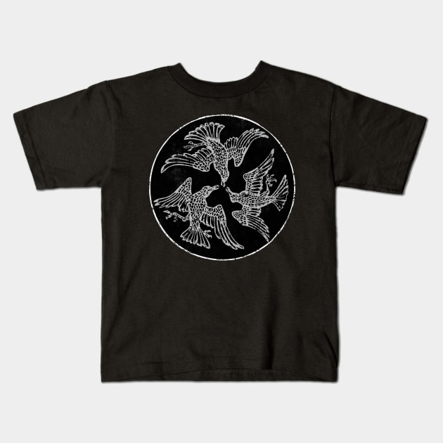 Twa Corbies (Three Ravens) Kids T-Shirt by Hiraeth Tees